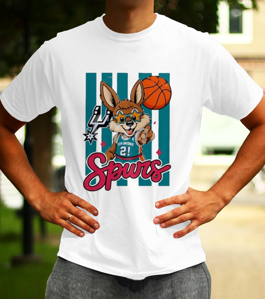 San Antonio Spurs Mascot Basketball Star Glasses Youth 21 T-Shirt