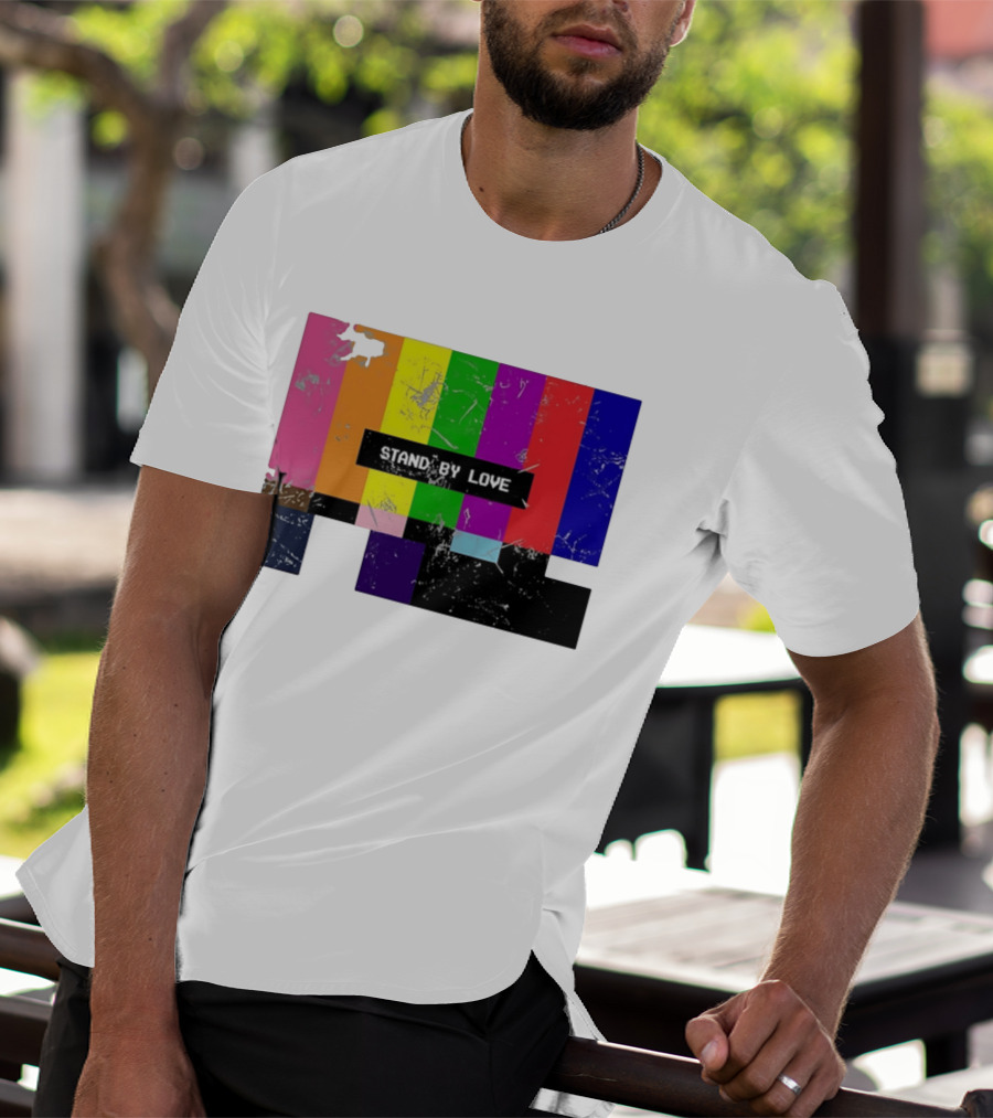 Stand By Love Retro TV Rainbow Pride Multicolor Lines T-Shirt