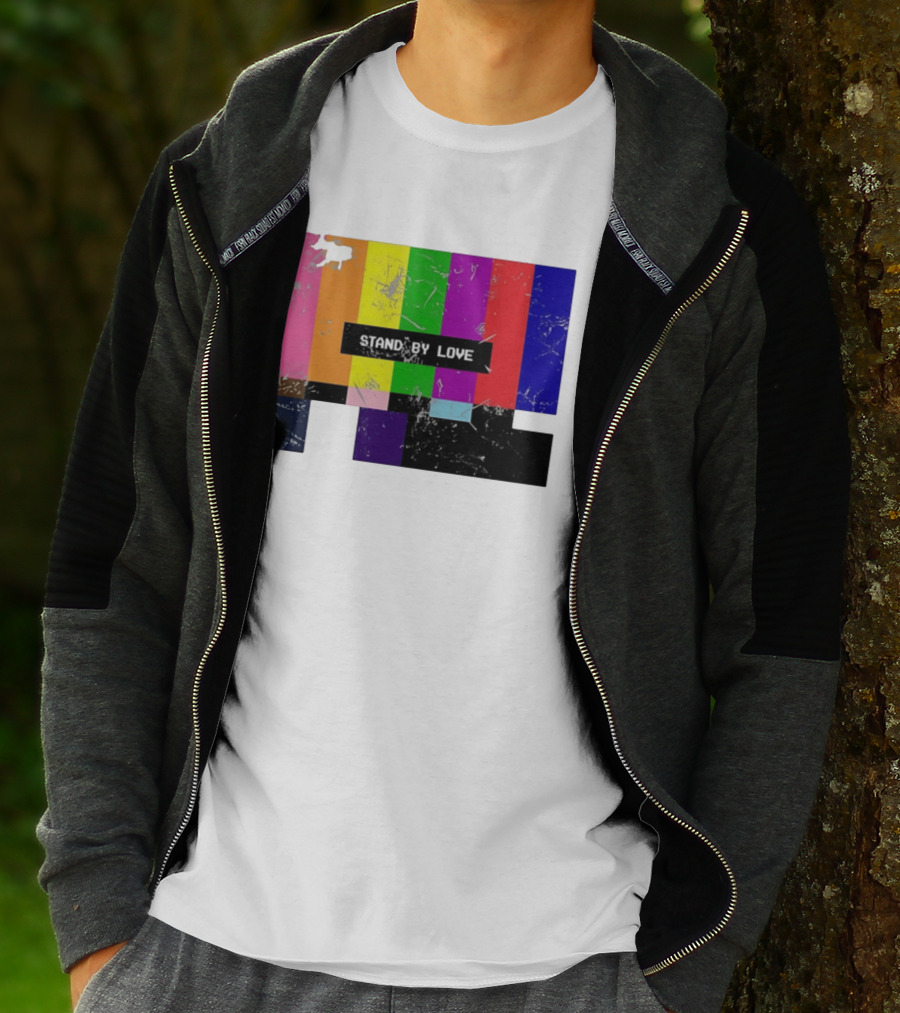 Stand By Love Retro TV Rainbow Pride Multicolor Lines T-Shirt