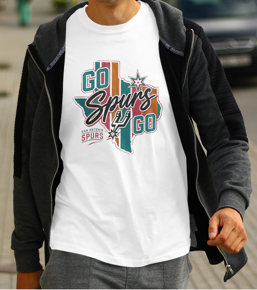 Go Spurs Go San Antonio Spurs Game Day Texas Map T-Shirt