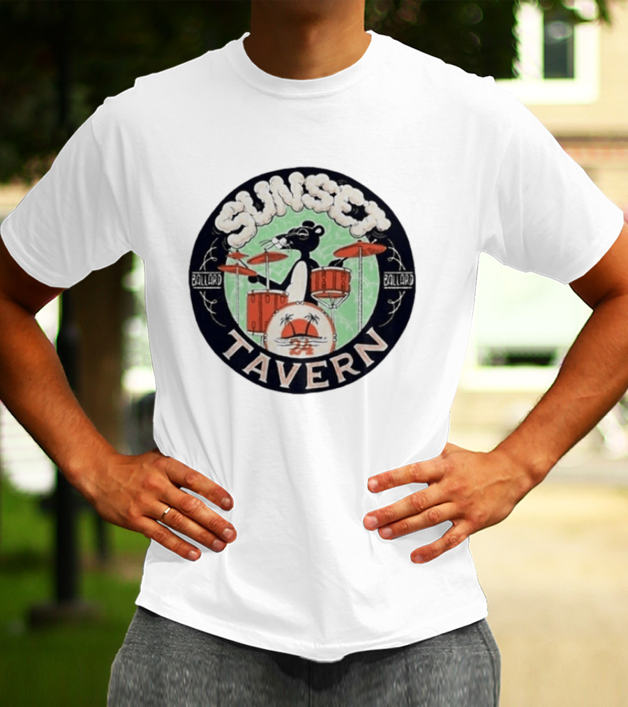 Sunset Tavern Ballard Drumming Bear 24th Anniversary Party Limited Edition T-Shirt