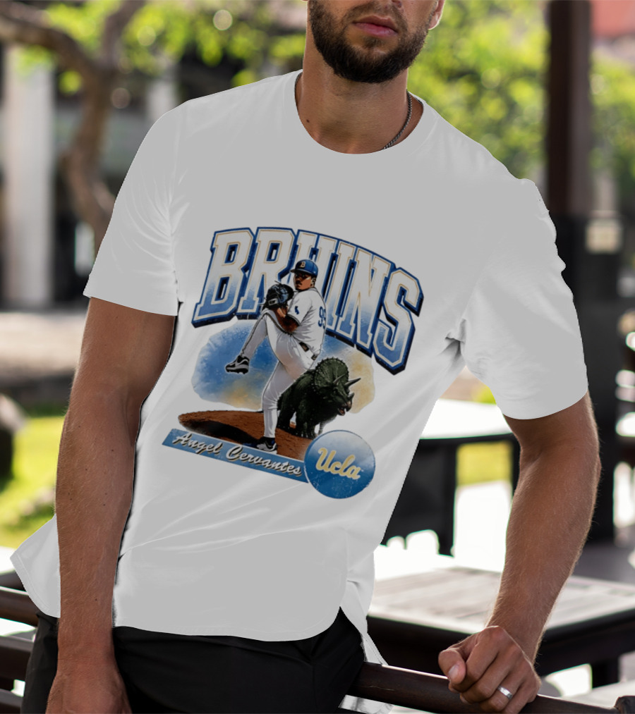 UCLA Bruins Angel Cervantes Baseball Player With Dinosaur T-Shirt