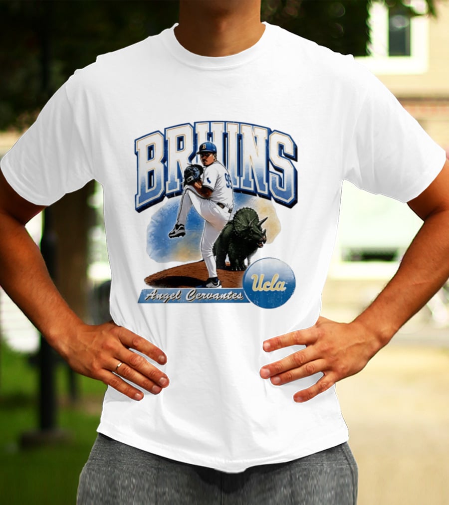 UCLA Bruins Angel Cervantes Baseball Player With Dinosaur T-Shirt