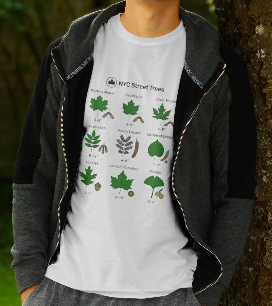 NYC Street Trees Norway Maple Red Maple Silver Maple Green Ash Honey Locust Littleleaf Linden Pin Oak London Planetree Ginkgo Onlyny T-Shirt