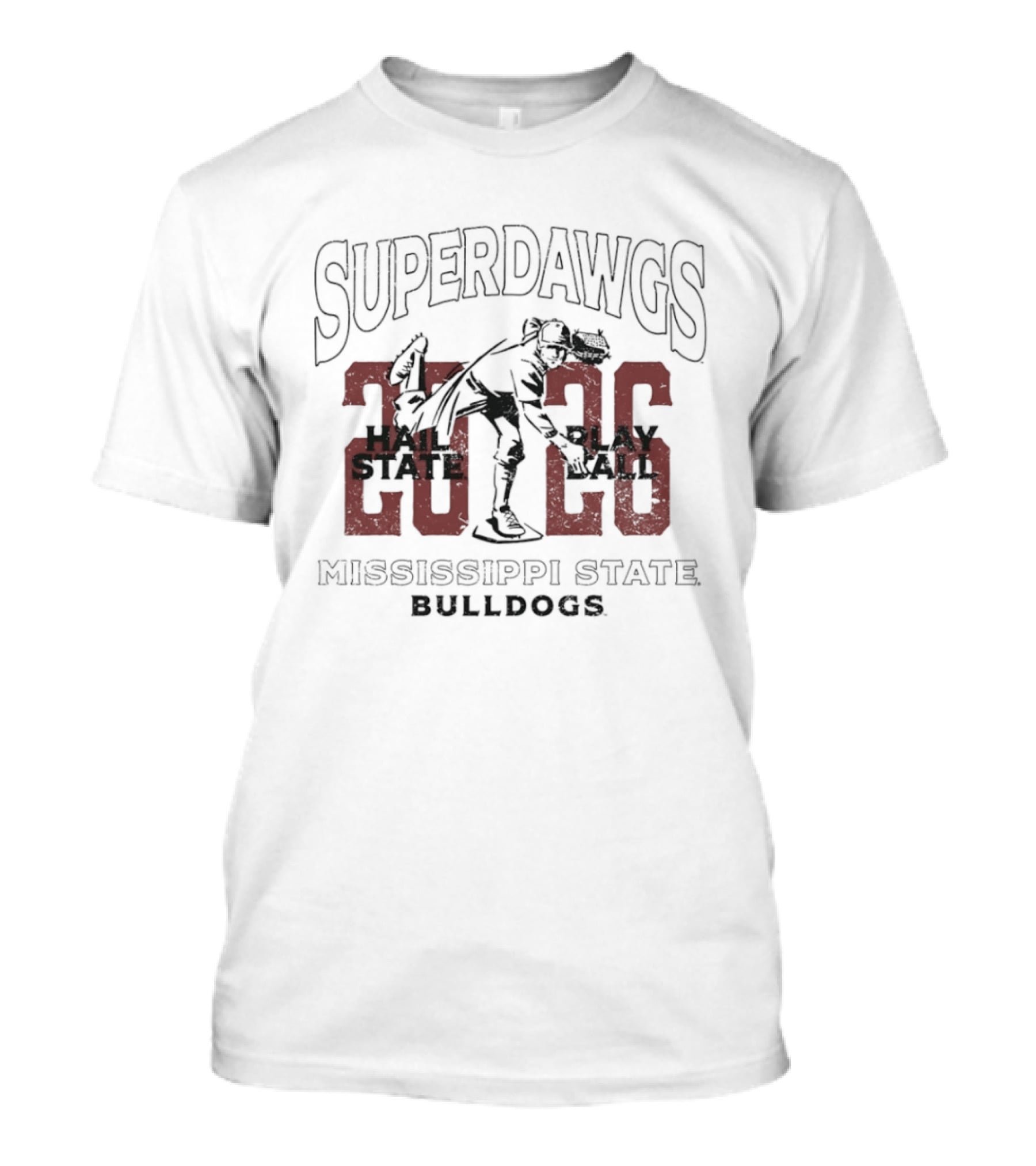 Mississippi State Bulldogs 2026 Superdawgs Hail State Play Ball T-Shirt