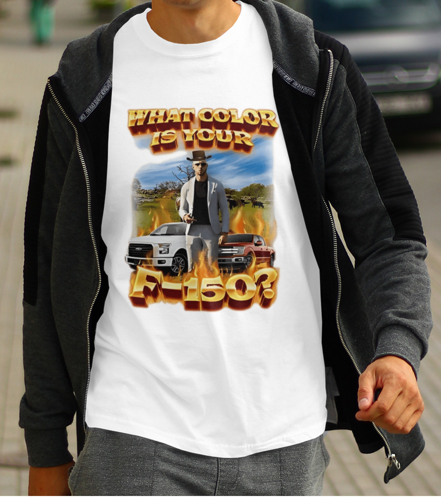 What Color Is Your F 150 Cowboy Fire Landscape T-Shirt