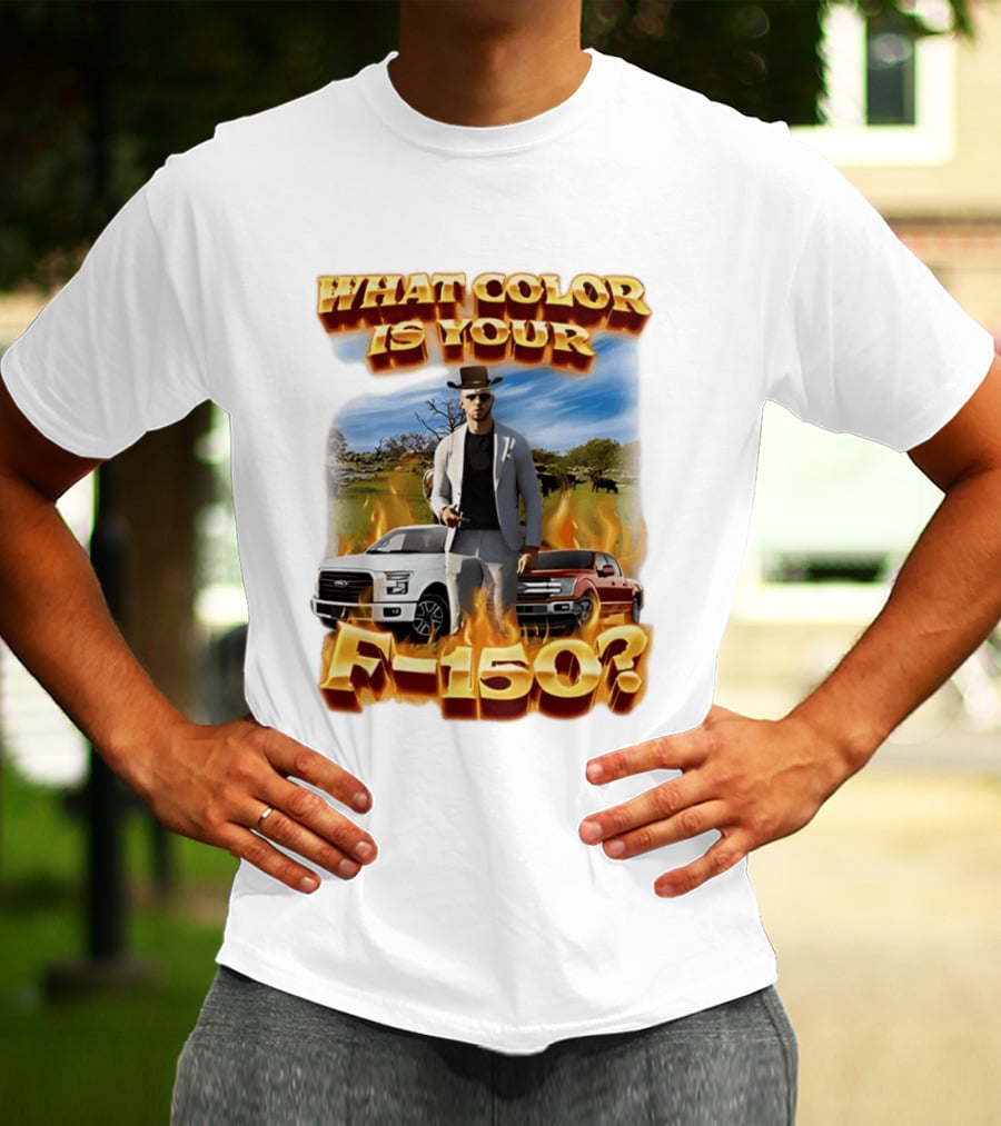 What Color Is Your F 150 Cowboy Fire Landscape T-Shirt