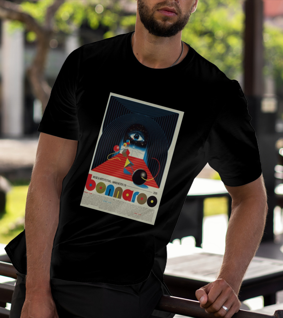 Bonnaroo Music & Arts Festival 2026 Manchester TN June 11 14 Retro Eye T-Shirt