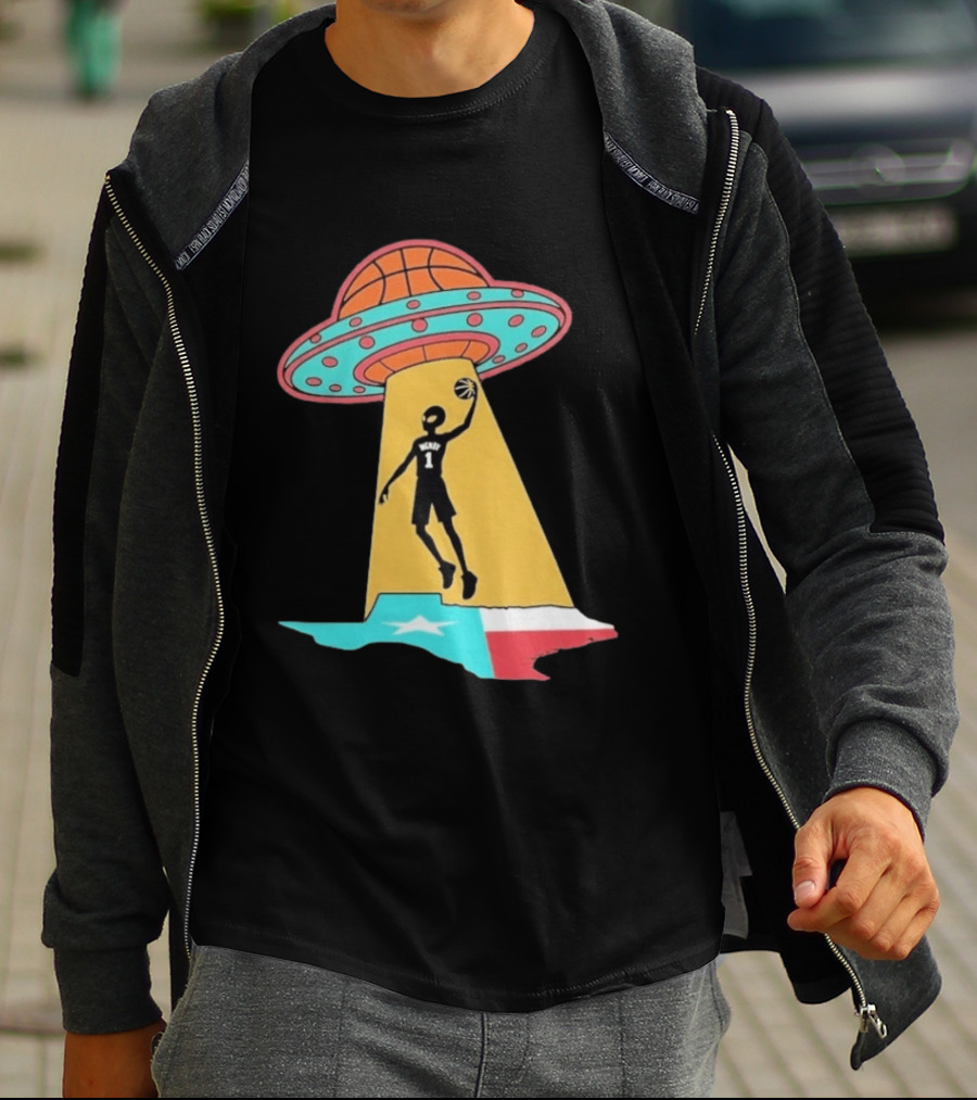 San Antonio Wemby The Alien Spurs Star UFO Basketball Texas T-Shirt