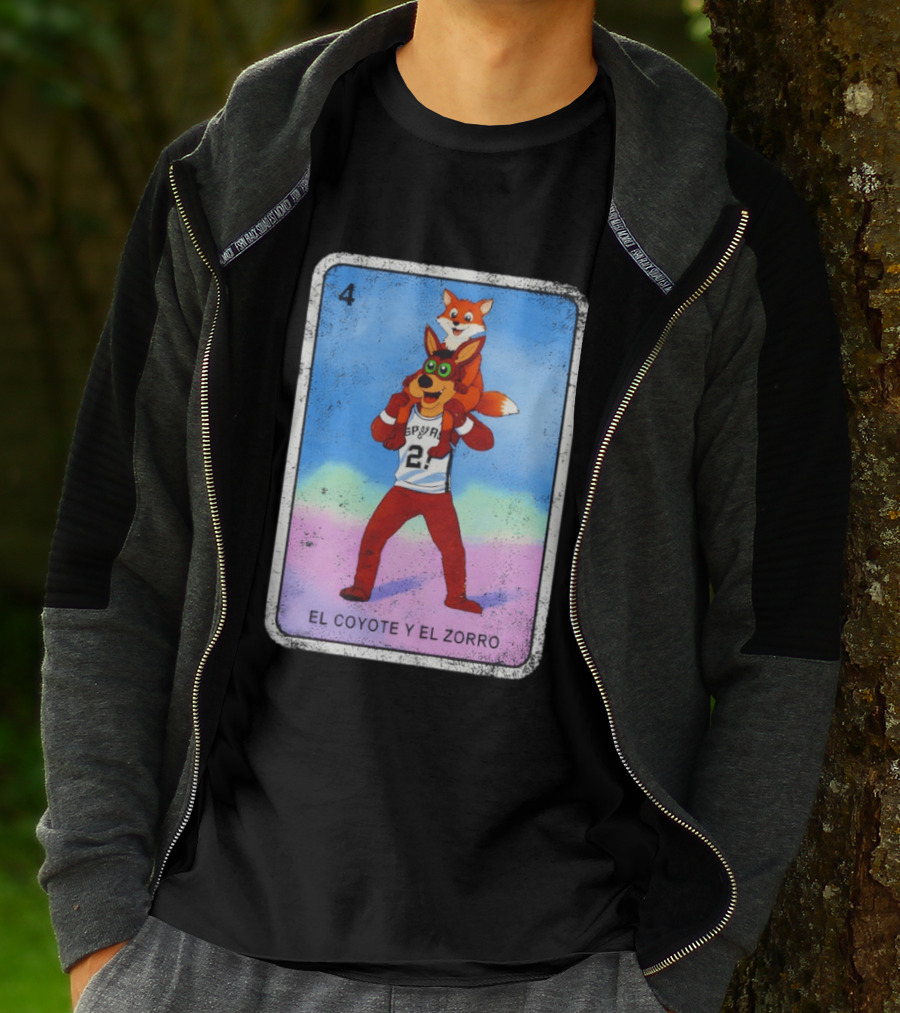 San Antonio Spurs Coyote El Zorro Lotería Card Number 4 T-Shirt