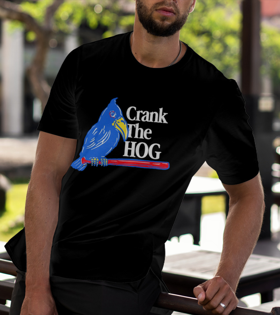 Kansas Jayhawks Crank The Hog Baseball Bird T-Shirt
