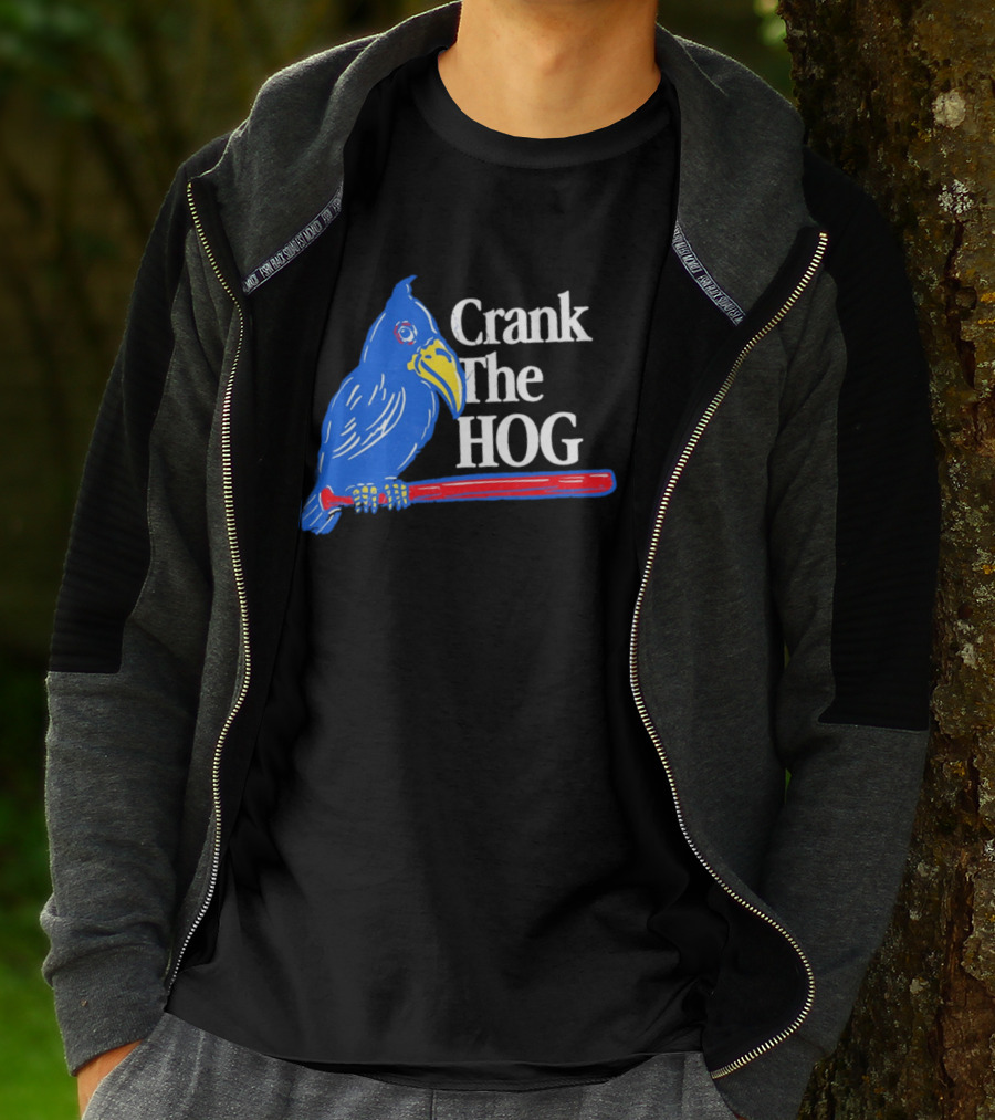 Kansas Jayhawks Crank The Hog Baseball Bird T-Shirt