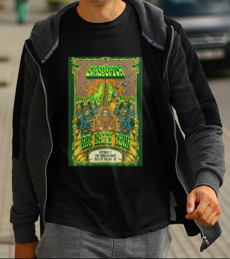 Saxsquatch Get Saxy Tour The Windjammer Isle Of Palms SC October 2 2026 T-Shirt