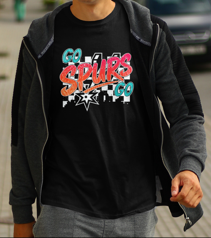 Go Spurs Go San Antonio Spurs Basketball Glitter NBA 2026 Starburst T-Shirt