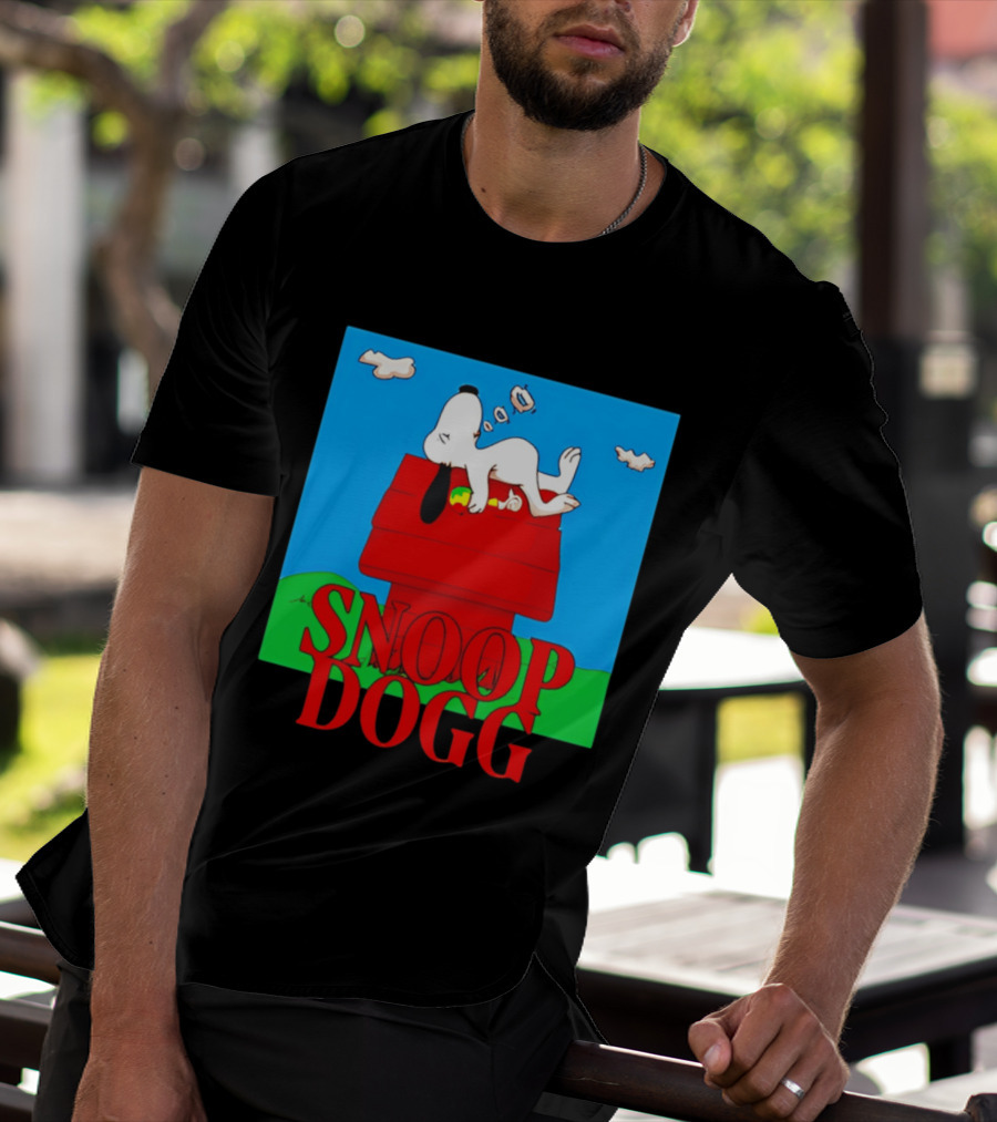 Snoop Dogg Snoopy Parody Relaxing On Doghouse T-Shirt