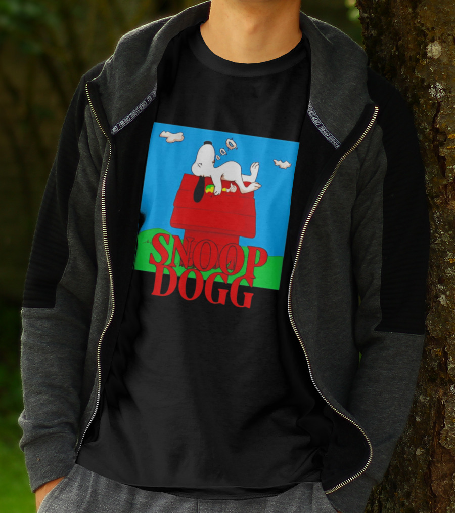 Snoop Dogg Snoopy Parody Relaxing On Doghouse T-Shirt