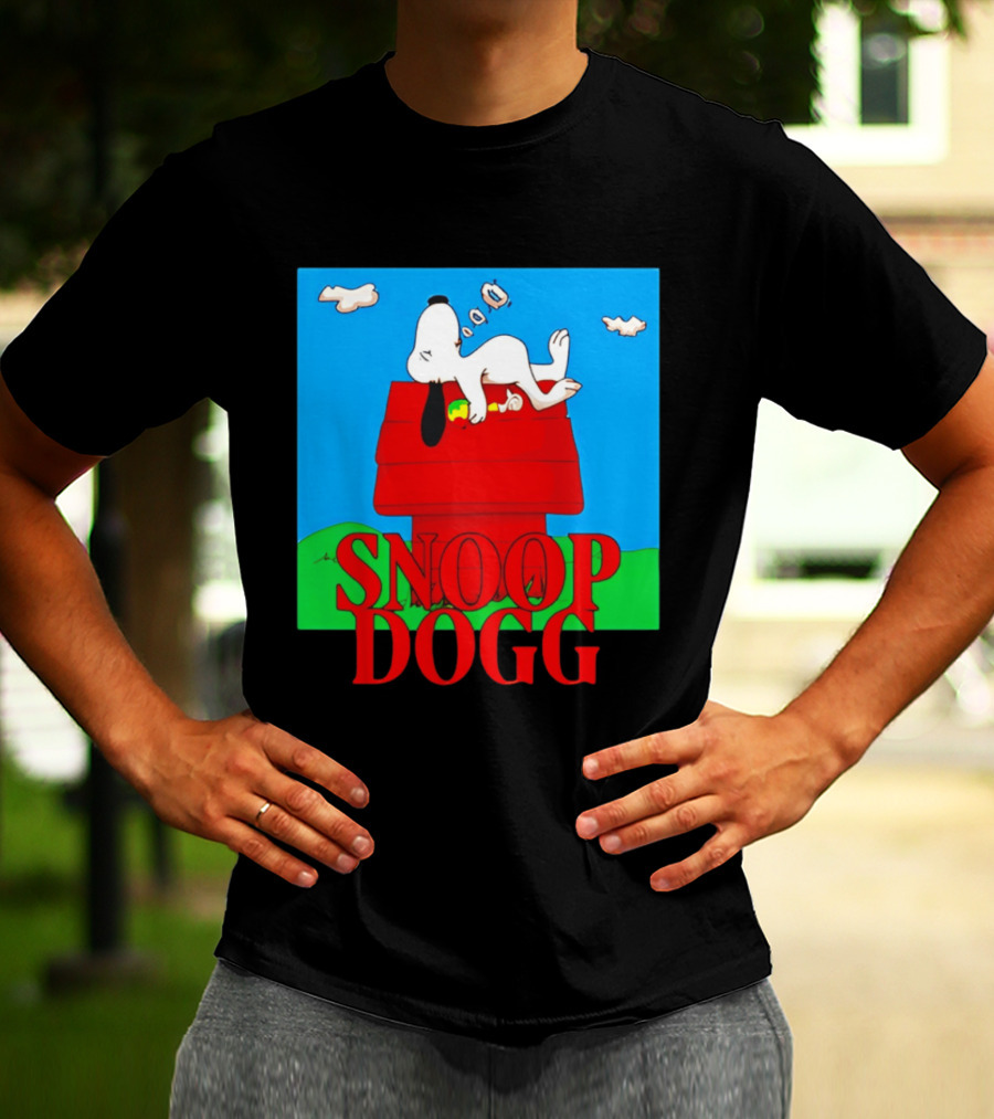 Snoop Dogg Snoopy Parody Relaxing On Doghouse T-Shirt