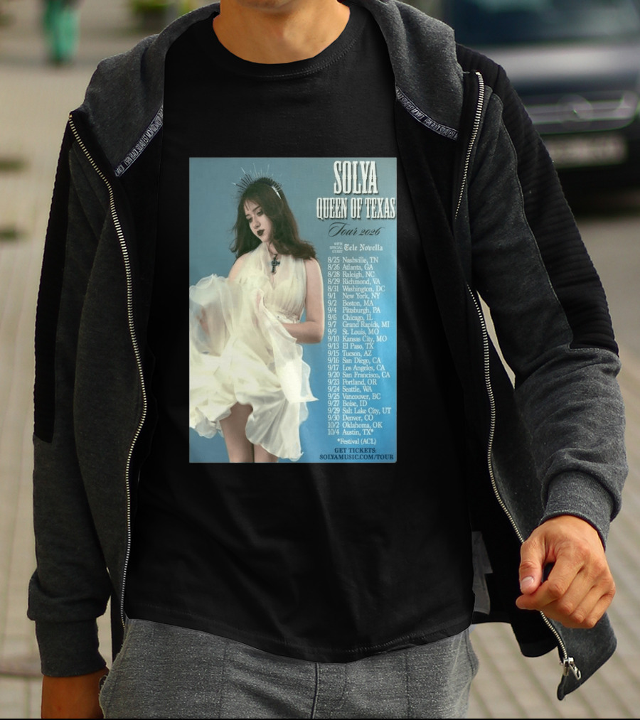Solya Queen Of Texas Tour 2026 With Special Guest Tele Novella T-Shirt