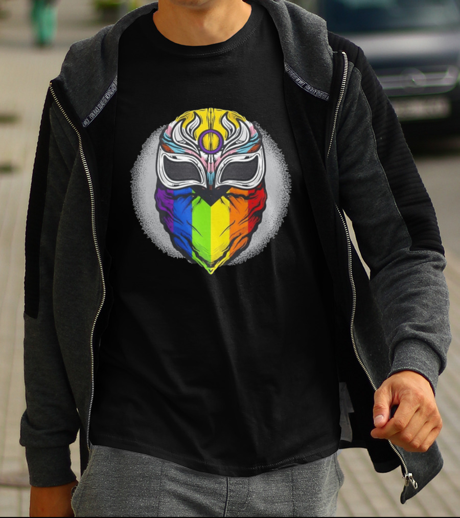 Pride Luchador Mask Rainbow Lucha Wrestling T-Shirt