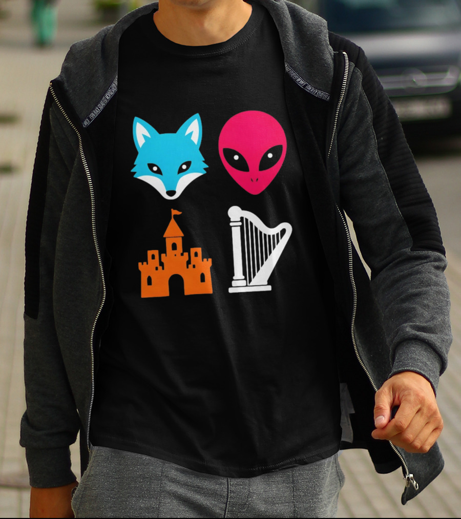 Spurs Fox Alien Castle Harper Basketball Meme T-Shirt