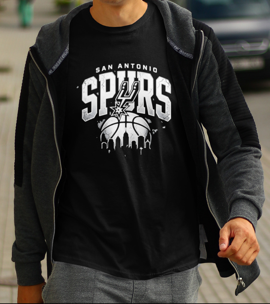 San Antonio Spurs NBA Streetwear Basketball Skyline T-Shirt