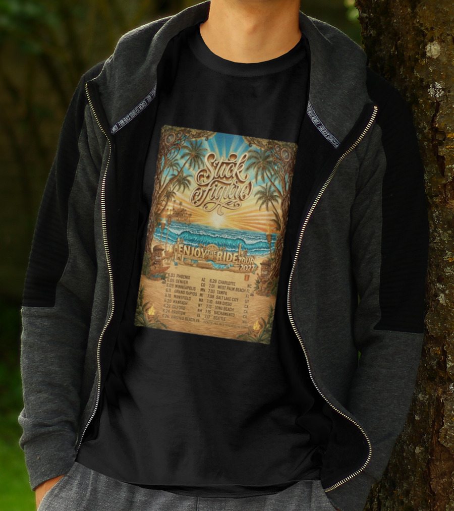 Stick Figure Enjoy The Ride Tour 2027 Phoenix To Seattle Dates And Locations T-Shirt