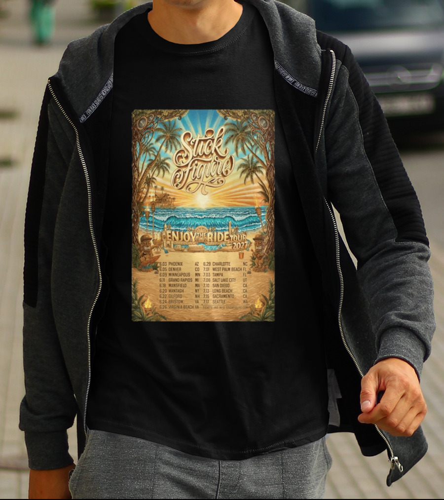 Stick Figure Enjoy The Ride Tour 2027 Phoenix To Seattle Dates And Locations T-Shirt