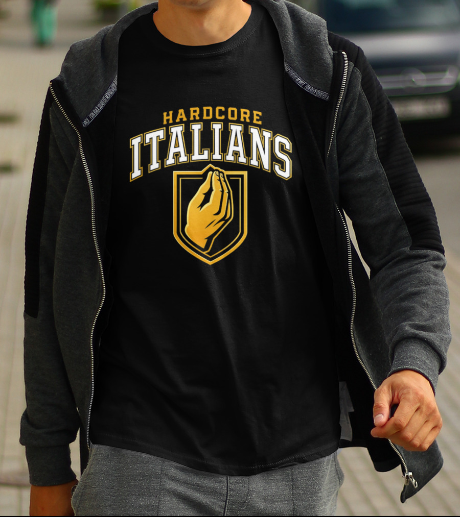 Hardcore Italians Vegas Golden Knights Gesture T-Shirt