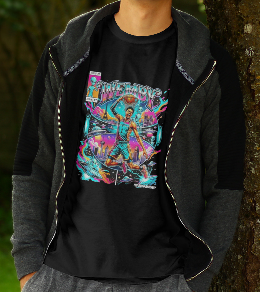 Wemby The Alien Arrives San Antonio Spurs Basketball Issue #1 T-Shirt