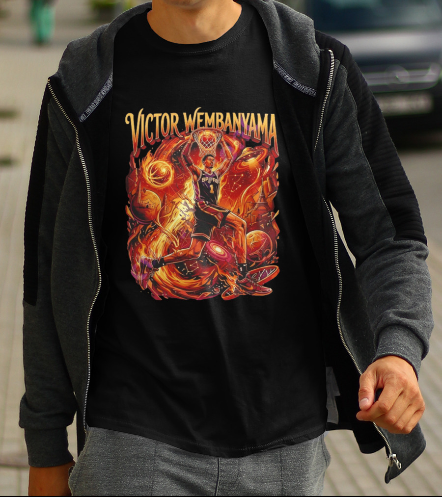 Victor Wembanyama UFO Dunk San Antonio Spurs Space Basketball T-Shirt
