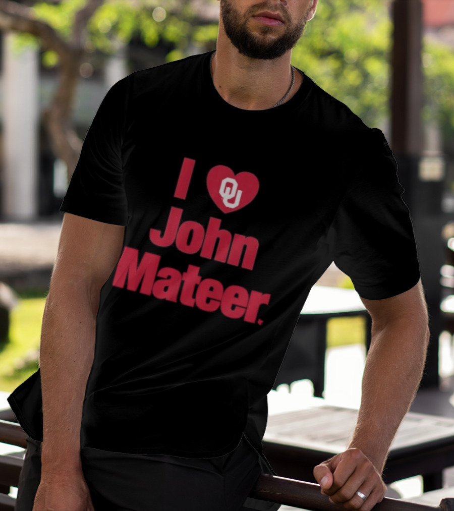 Oklahoma Football I Heart OU John Mateer T-Shirt