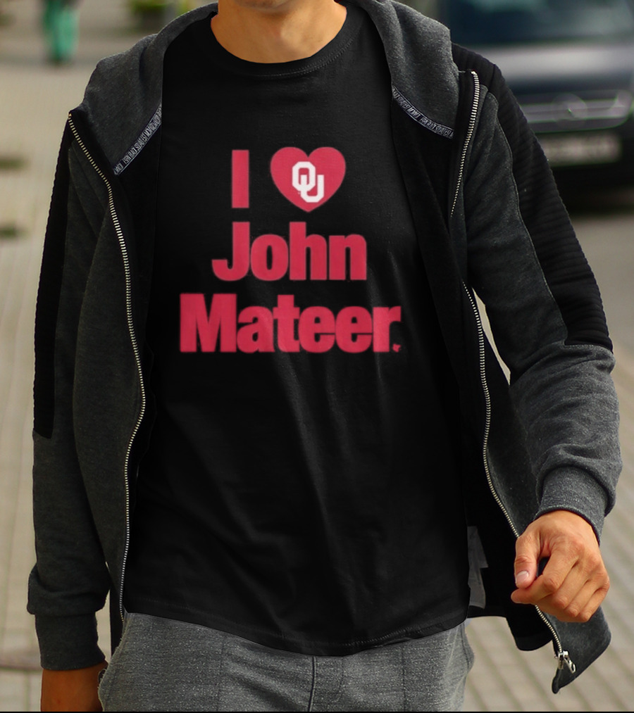 Oklahoma Football I Heart OU John Mateer T-Shirt