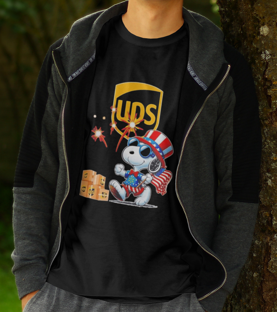 Patriotic Snoopy Independence Day UPS Packages American Flag Celebration T-Shirt