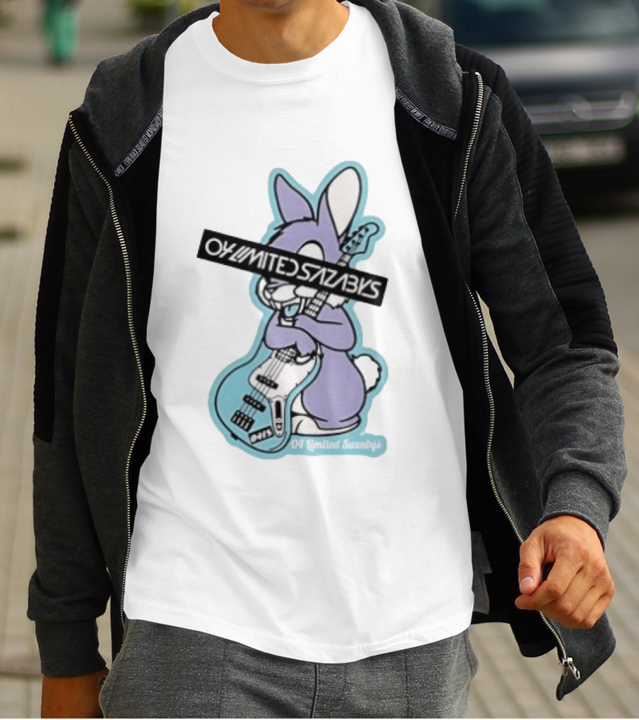 Bunny Playing Electric Bass Guitar Oy Limited Sazabys T-Shirt