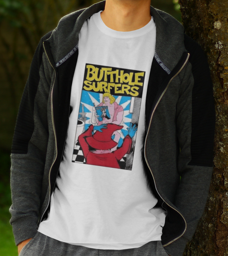 Butthole Surfers Comic Cover With Wizard And Bathroom Scene T-Shirt