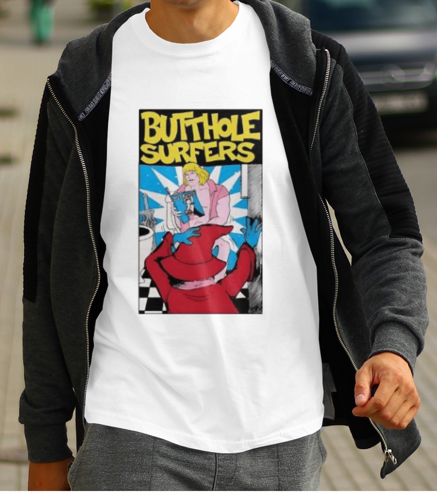 Butthole Surfers Comic Cover With Wizard And Bathroom Scene T-Shirt