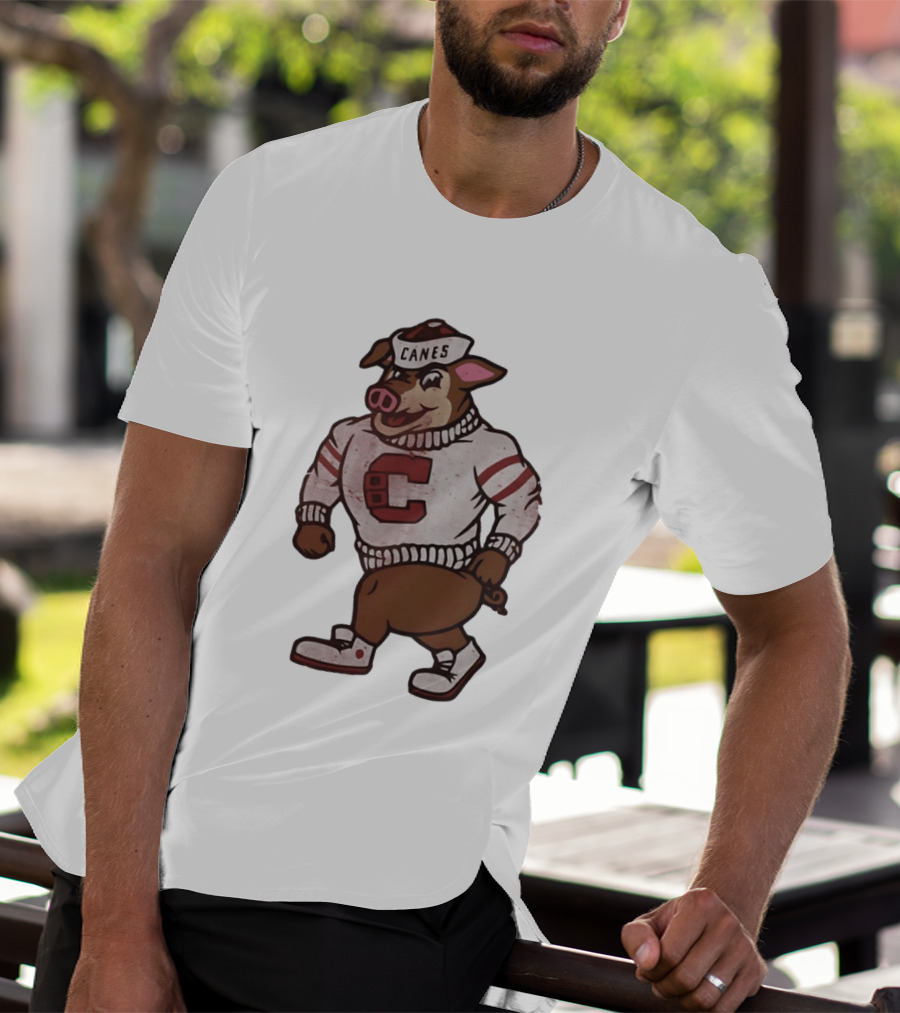 Carolina Hurricanes Canes Pig Hockey Cartoon Character Sweater T-Shirt