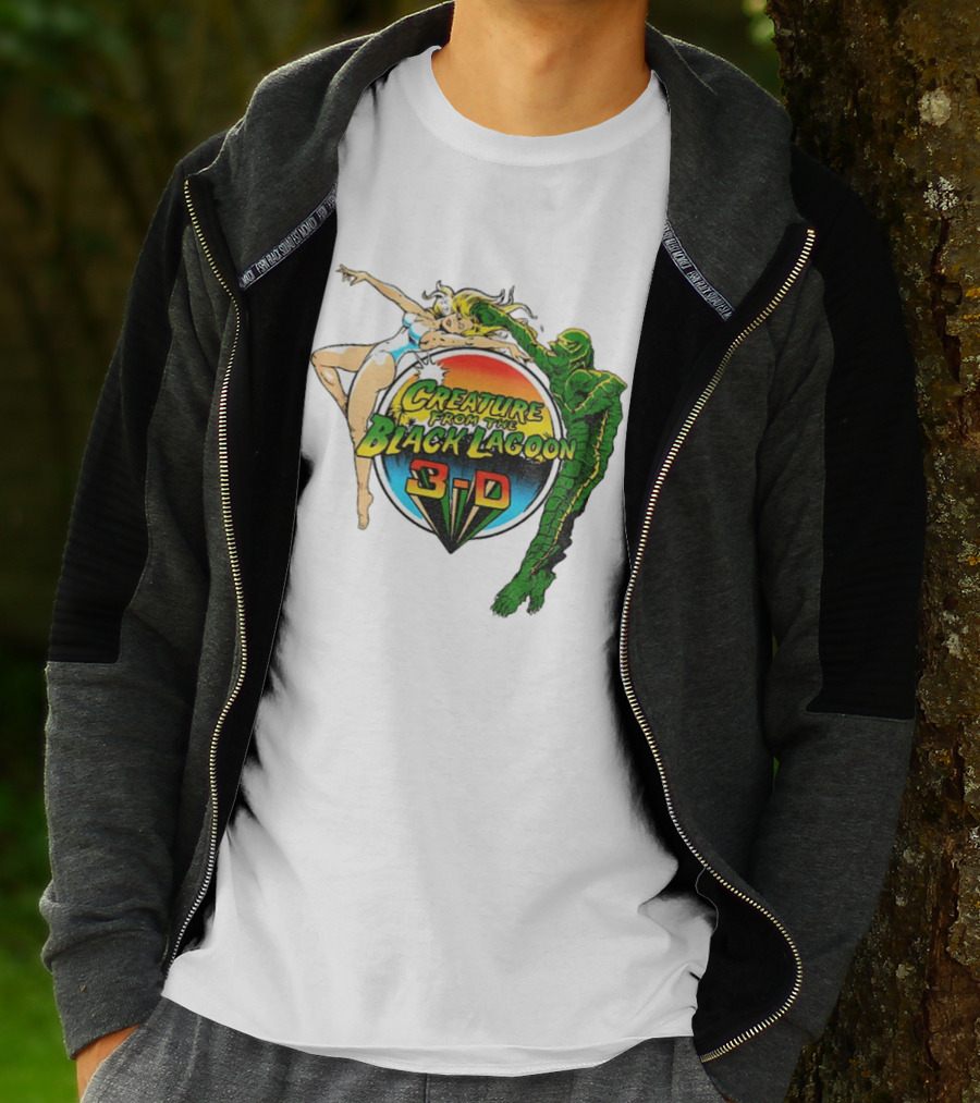 Creature From The Black Lagoon 3 D Gill Man Cartoon T-Shirt