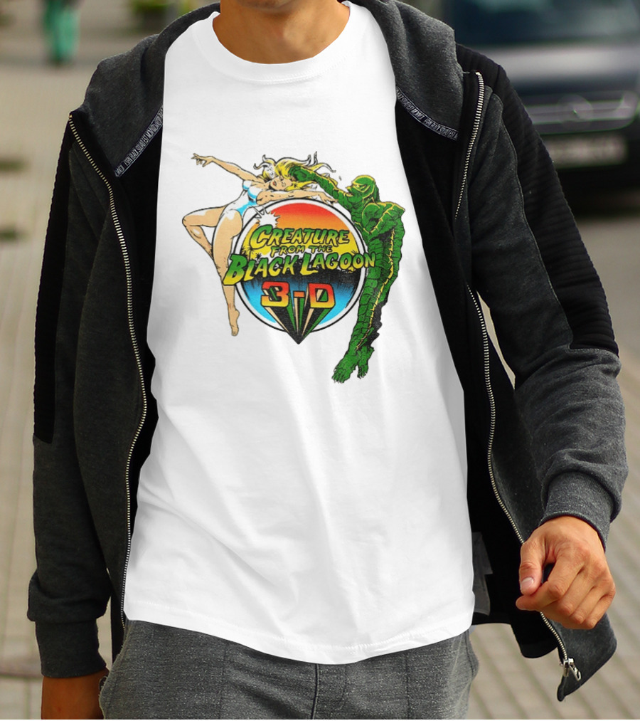 Creature From The Black Lagoon 3 D Gill Man Cartoon T-Shirt