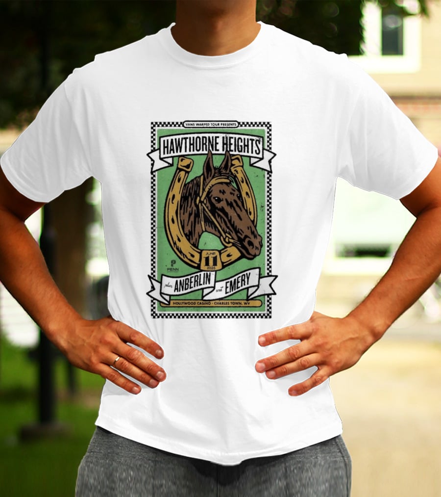 Vans Warped Tour Hawthorne Heights Anberlin Emery June 11 2026 Hollywood Casino Charles Town WV T-Shirt