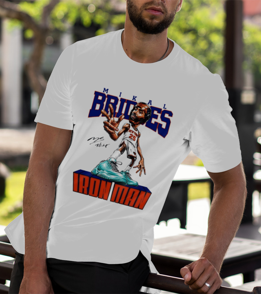 Mikal Bridges Iron Man New York Knicks NBA 2026 T-Shirt