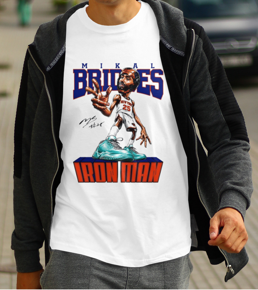 Mikal Bridges Iron Man New York Knicks NBA 2026 T-Shirt