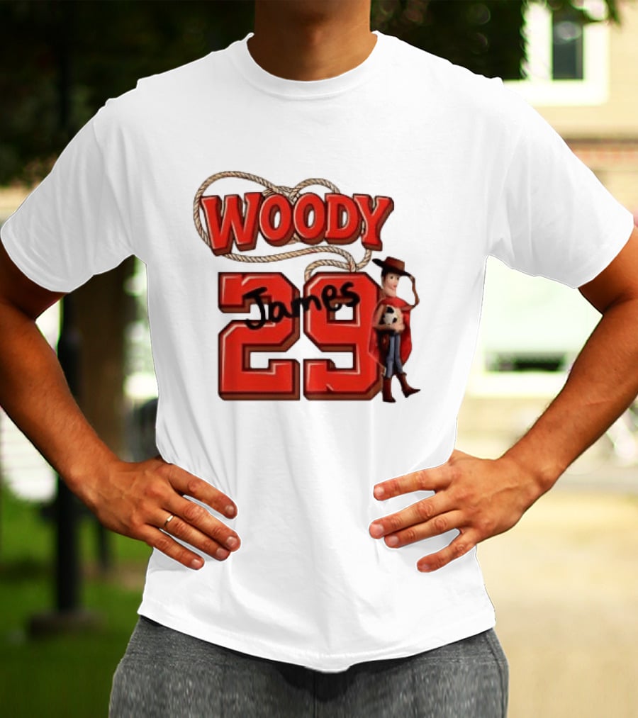 Woody James 29 Toy Story Character Soccer Ball T-Shirt
