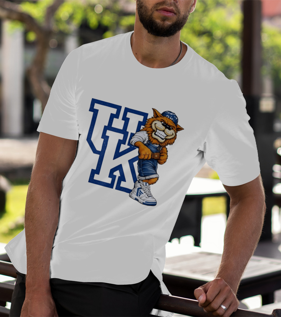 Kentucky Wildcats UK Mascot In Overalls Sneakers Athletics Basketball T-Shirt