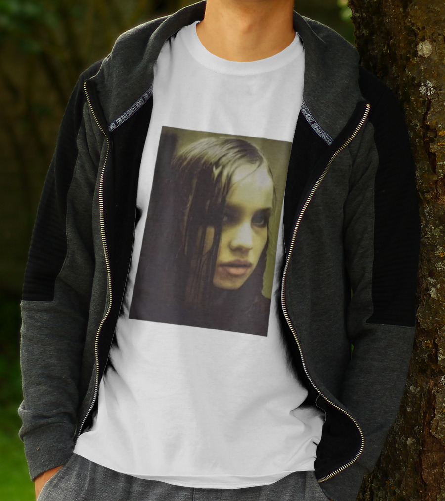 Raf Simons FW18 Christiane F Wet Hair Portrait Fashion T-Shirt