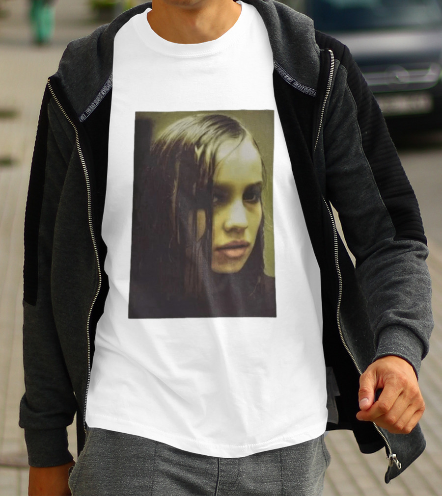 Raf Simons FW18 Christiane F Wet Hair Portrait Fashion T-Shirt