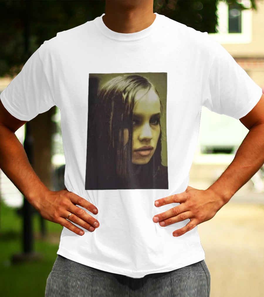 Raf Simons FW18 Christiane F Wet Hair Portrait Fashion T-Shirt