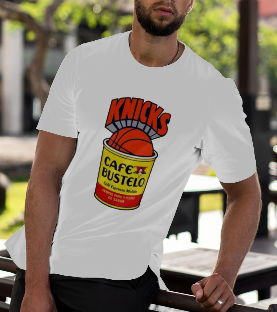 New York Knicks Cafe Bustelo Espresso Molido Basketball NBA T-Shirt