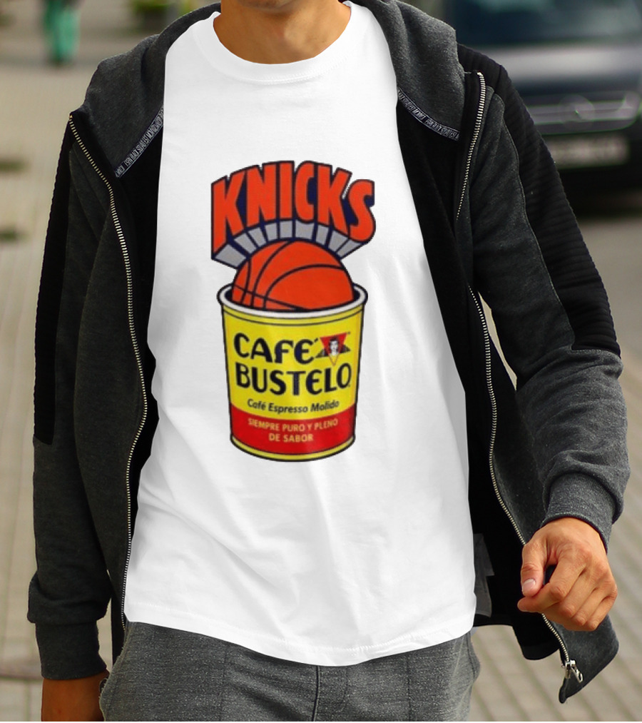 New York Knicks Cafe Bustelo Espresso Molido Basketball NBA T-Shirt