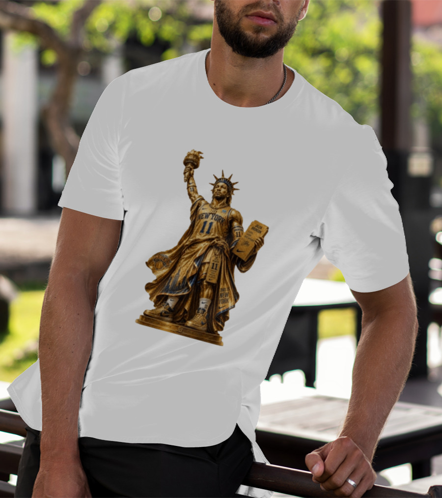 New York Knicks Jalen Brunson Statue Of Liberty Nike 11 Basketball Knicks T-Shirt